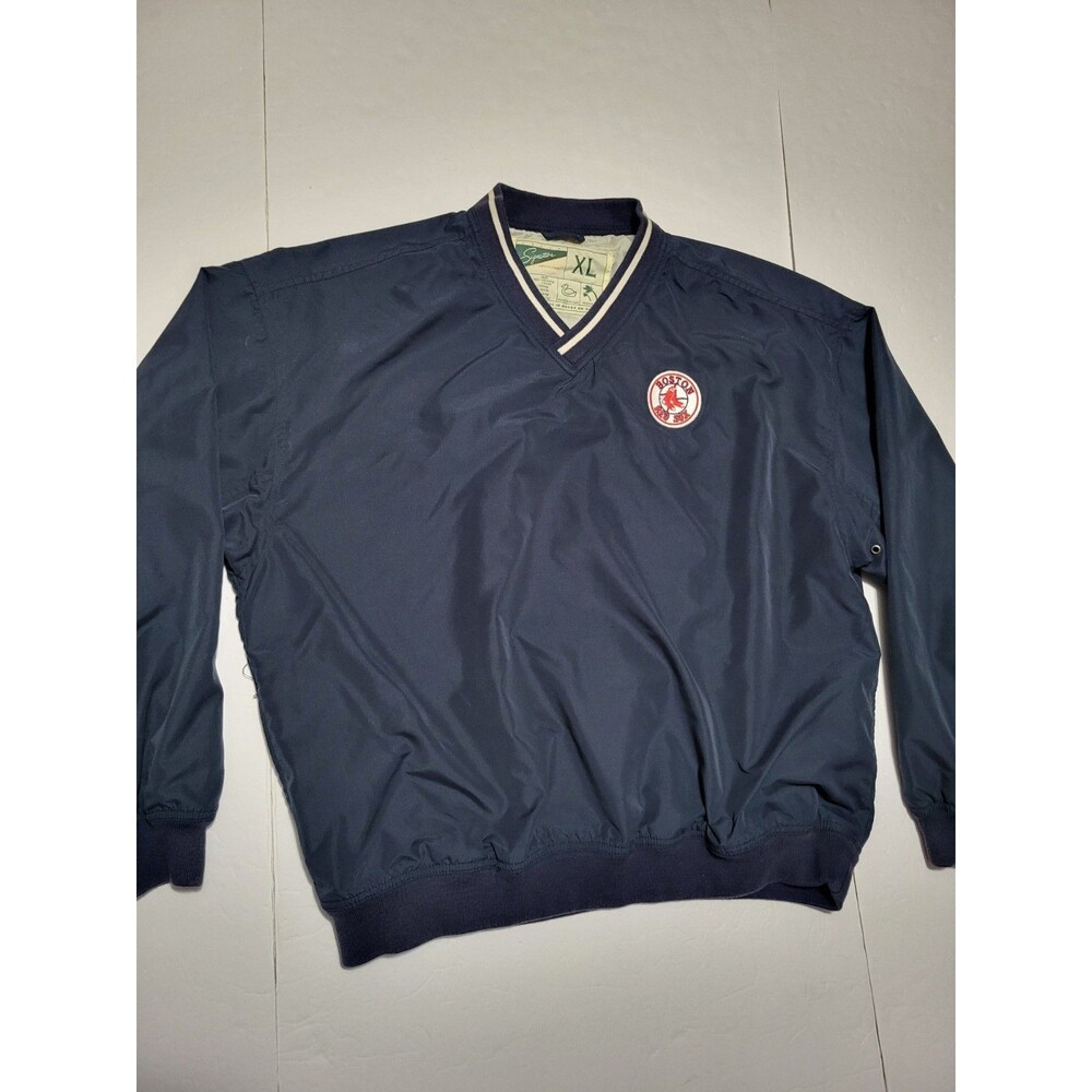 (#16) Boston Red Sox Windbreaker XL  Navy Blue Pullover Long Sleeve